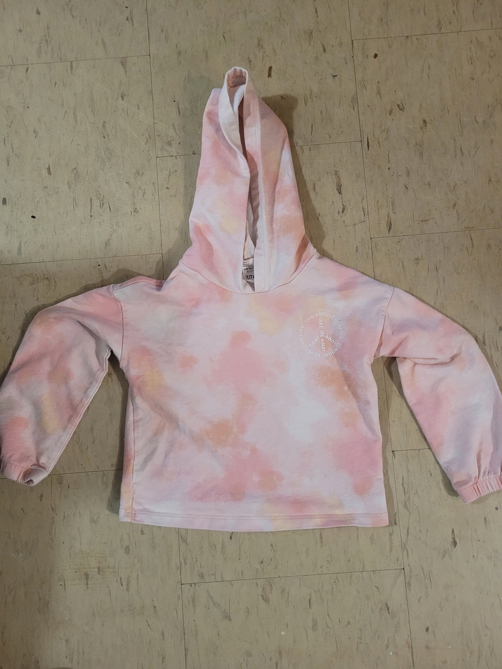 Carter's Pink and Peach Tie-Dye Hooded Sweatshirt